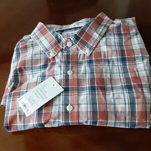 Croft & Borrow Extra Large Grey/Orange Plaid Long Sleeve Shirt